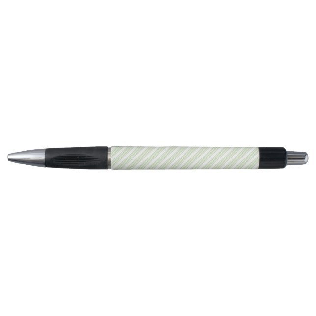 Caneta Padrão de cinco faixas verde-claro e branco (Frente)