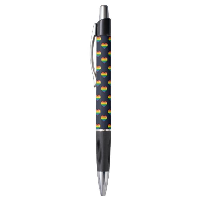 Caneta Padrão de Coração do Arco-Íris de 8 Bits (Topo (Vertical))