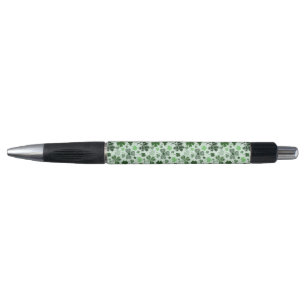 Caneta Padrão de Corações de Trevo de Três Folhas Verde C