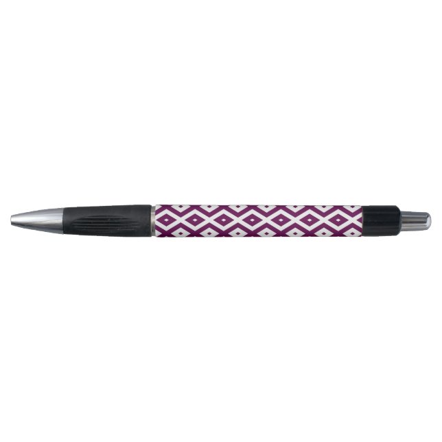 Caneta Padrão de diamante branco e roxo de ameixa (Frente)