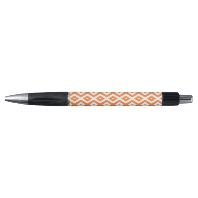 Caneta padrão de diamante laranja e branco (Frente)