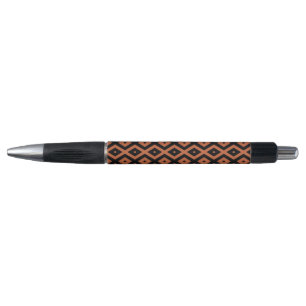 Caneta Padrão de diamante laranja e preto