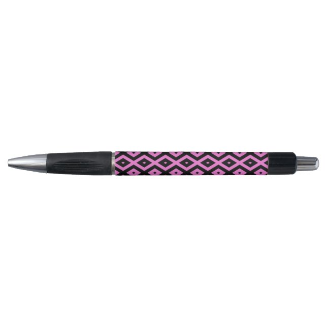 Caneta Padrão de diamante rosa e preto (Frente)