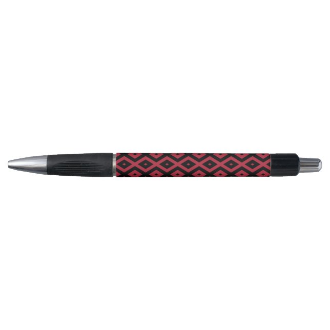 Caneta Padrão de diamante vermelho e preto (Frente)