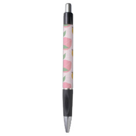 Caneta Padrão de Fruta Laranja Pêssego Fofo Rosa