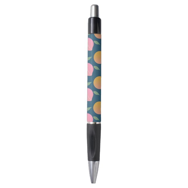Caneta Padrão de Fruta Laranja Pêssego Retro (Frente Vertical)