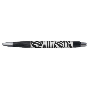 Caneta Padrão de impressão de zebra preto e branco em neg