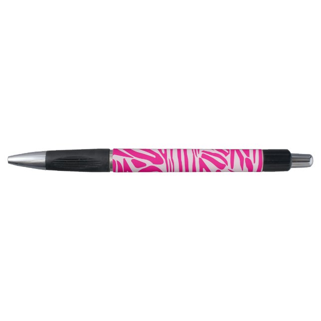 Caneta Padrão de Impressão de Zebra Rosa (Frente)