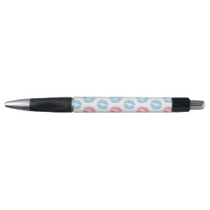 Caneta Padrão de Lábios Azul e Rosa, Batom, Beijo