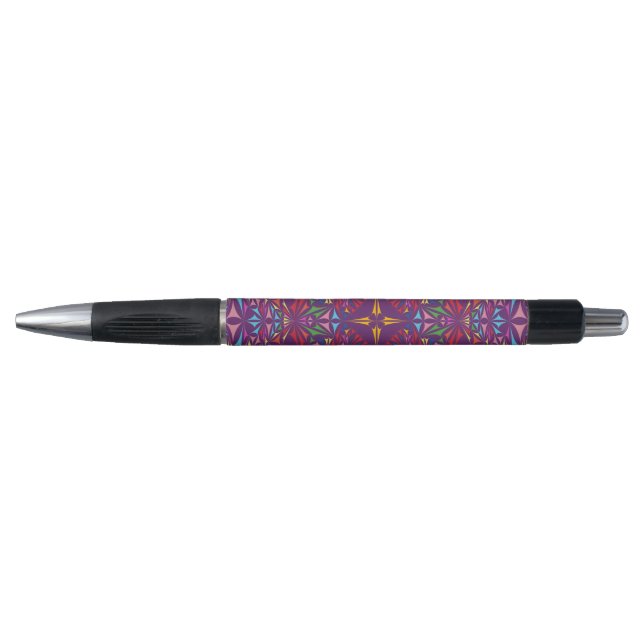 Caneta Padrão de Ornamentado do Caleidoscópio Roxo (Frente)
