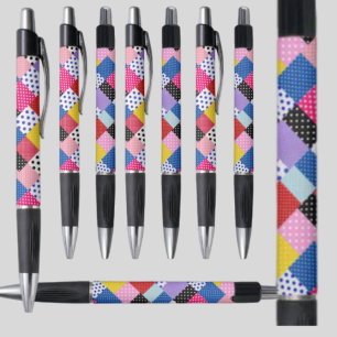 Caneta Padrão de pontos mosaicos modernos coloridos