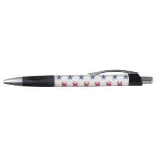 Caneta Padrão de Símbolos Vermelho Branco E Azul