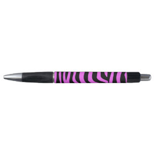 Caneta Padrão de zebra cor-de-neon rosa