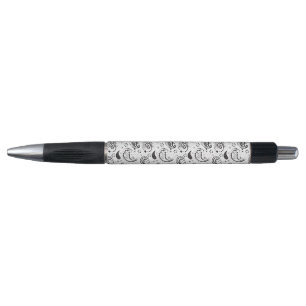 Caneta Padrão Paisley Preto e Branco – Arte Textil Elegan