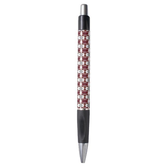 Caneta Padrão vermelho e branco (Frente Vertical)