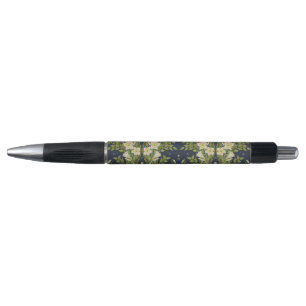 Caneta Padrão Vintage Navy White Lily de Walter Crane