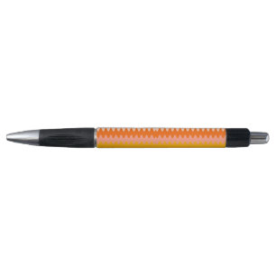 Caneta Padrão Zig Zag Moderno Amarelo, Laranja e Branco