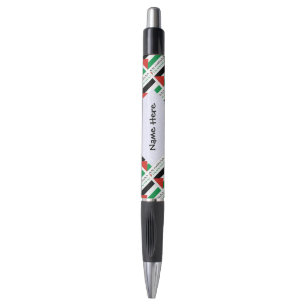 Caneta Palestina Bandeira Palestina Preta Tiled Pessoal