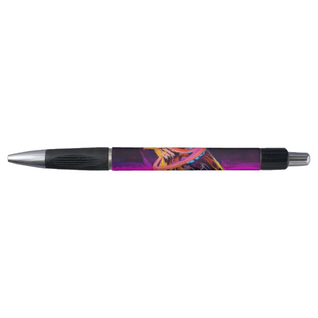Caneta Pardal Neon com Acentos Brilhantes (Frente)