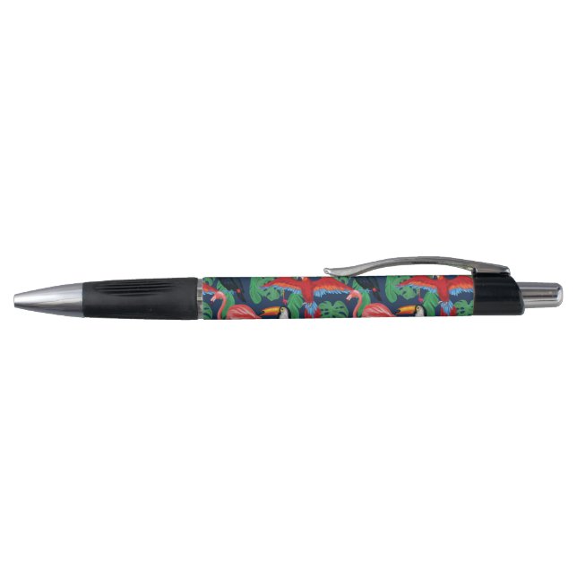 Caneta Pássaros tropicais em cores brilhantes (Topo)