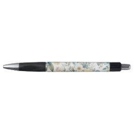 Caneta Pastel Floral Azul Amarelo Escritório Casa Escrita