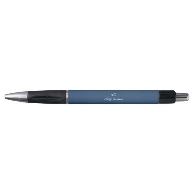 Caneta Personalizada Azul Marinho Nome Estilo Eleg (Frente)
