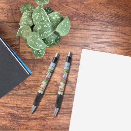 Caneta personalizada de pinguins de bibliotecário 