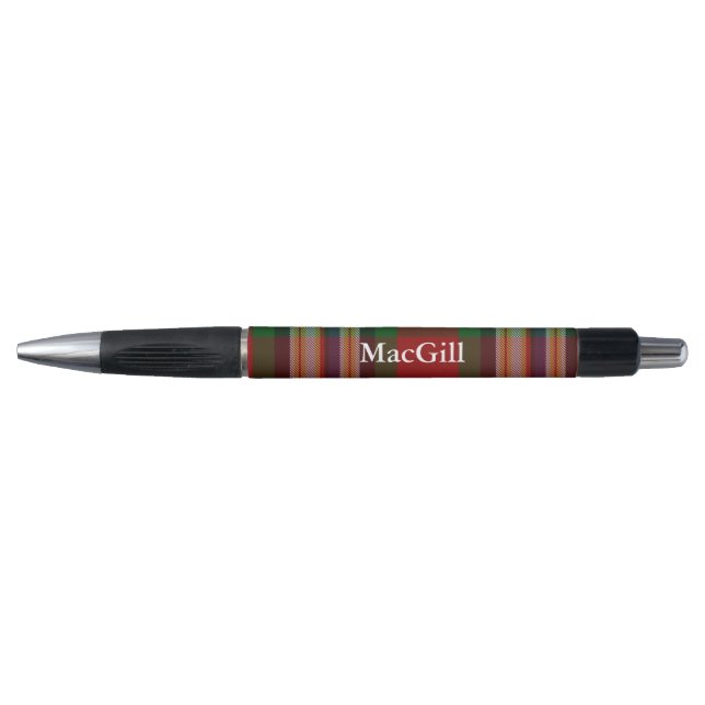 Caneta Personalizada de Xadrez Clã MacGill Tartan  (Frente)