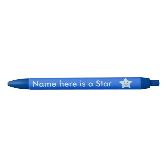 Caneta Personalizada Estrela de Celebração Azul Br (Frente)