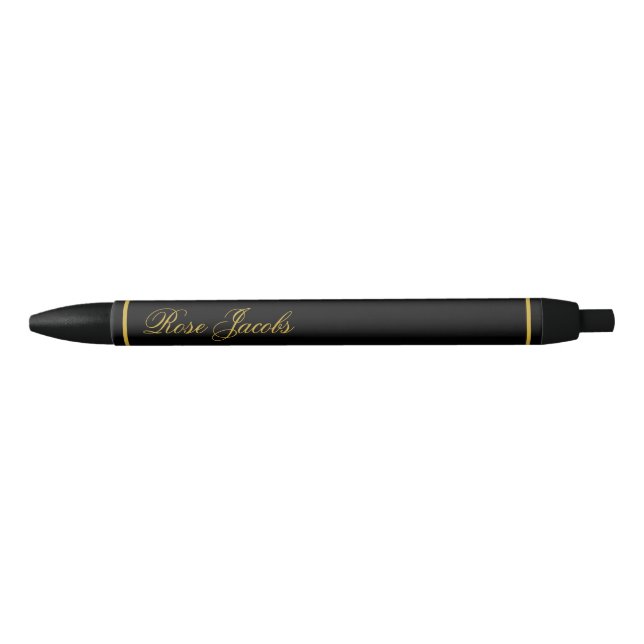 Caneta Personalizada Preta Escrita Nome Stylish (Frente)