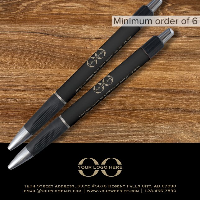 Caneta Personalizada Preto Ouro com Logotipo (Criador carregado)