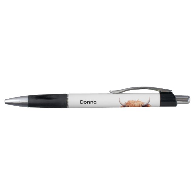 Caneta Personalizado. Vaca Highland Heart. (Topo)