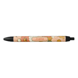Caneta Personalizável Floral do Groove Laranja Ret