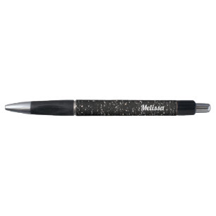 Caneta Personalize sparkles brilhantes preto e branco do