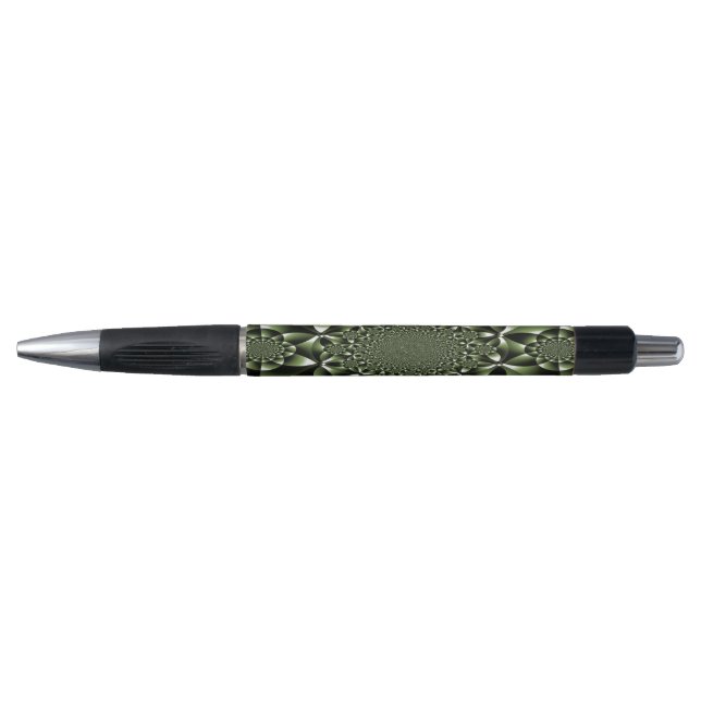 Caneta Pétalas de Folha da Floresta Verde Branco (Frente)