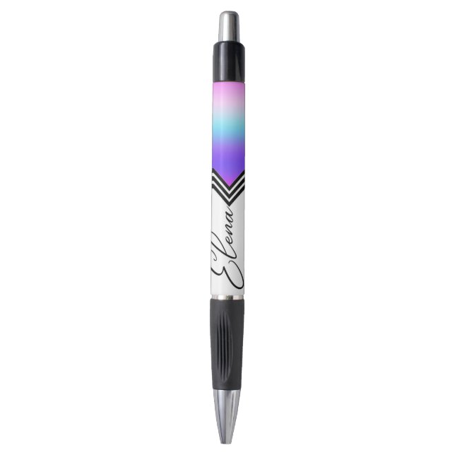 Caneta Pluma  multicolor personalizada (Frente Vertical)