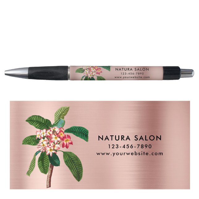 Caneta Plumeria Salon Business Promocional (Plumeria Salon Business Promotional Rose Gold Pen)