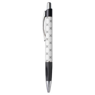 Caneta Pontos cruzados de cinza em branco