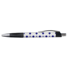 Caneta Pontos Polka Azul Marinho, Padrão de Bolinhas, Pon