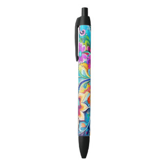 Caneta Preta 70s 60s Psicodélico Hippy Retro Hip