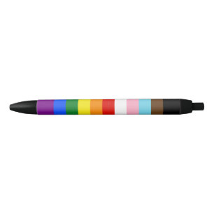 Caneta Preta A bandeira do orgulho de onze listras da SlipperyJ