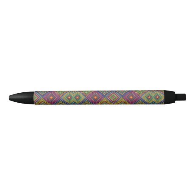 Caneta Preta A pen with a colorful geometric pattern  (Frente)