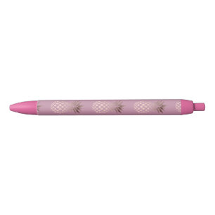 Caneta Preta abacaxi tropical do ouro cor-de-rosa elegante do