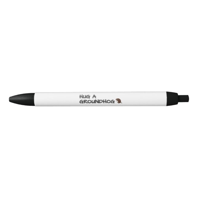 Caneta Preta Abraçar uma marmota (Frente)