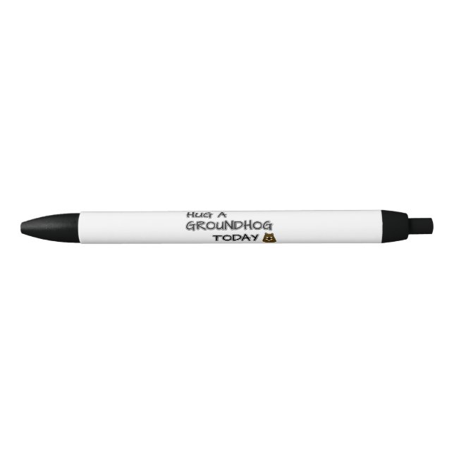Caneta Preta Abraçar uma marmota hoje (Frente)