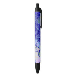 Caneta Preta Abstrato Art Blue e Lilac