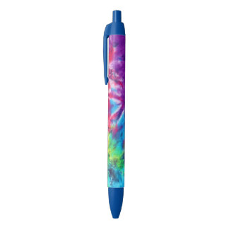 Caneta Preta Abstrato Legal Rainbow Blue Batik Tie Dye