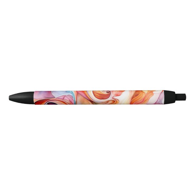 Caneta Preta Abstrato Multicolor Swirls (Frente)