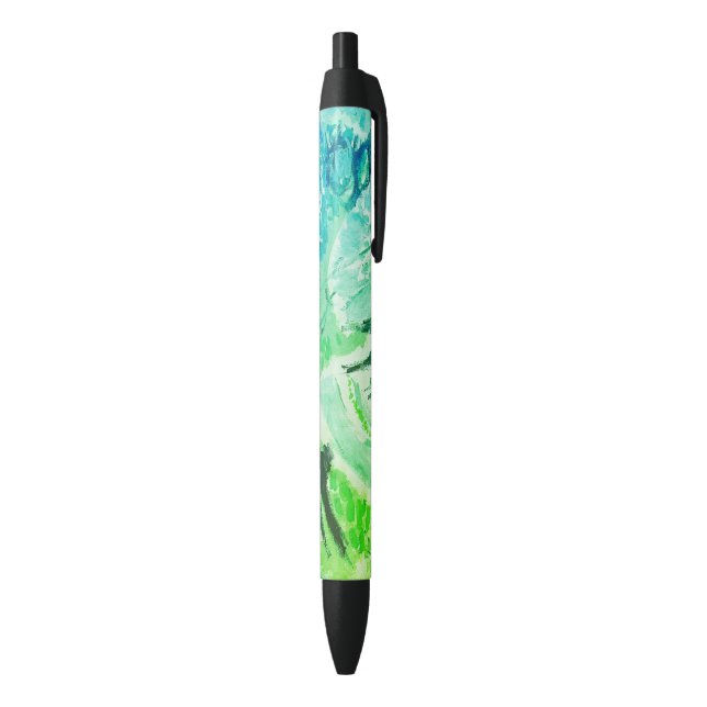 Caneta Preta Abstrato Pattern Watery Painting (parte de inferior (Vertical))