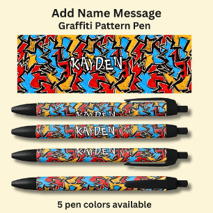 Caneta Preta Adicionar Mensagem de Nome, no Padrão de Grafite